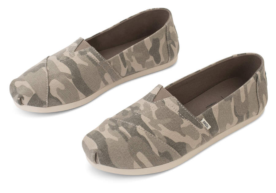 Alpargatas Toms Alpargata Camo Mujer Gris Marrones Gris Camuflaje Argentina | AR472-035