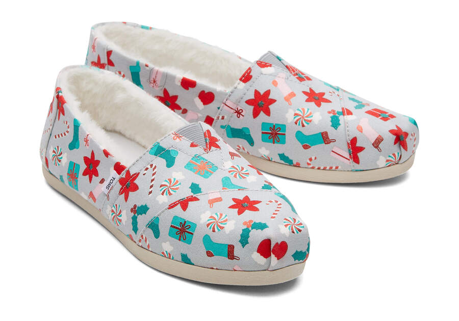 Alpargatas Toms Alpargata Deck the Halls Mujer Gris Argentina | AR613-978