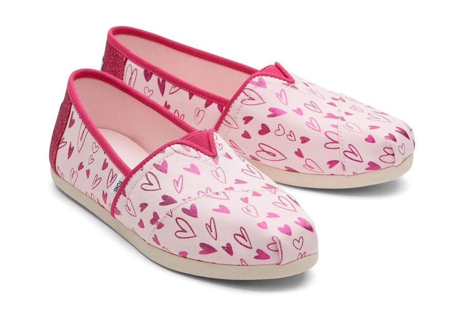 Alpargatas Toms Alpargata Foil Hearts Mujer Rosas Argentina | AR634-659