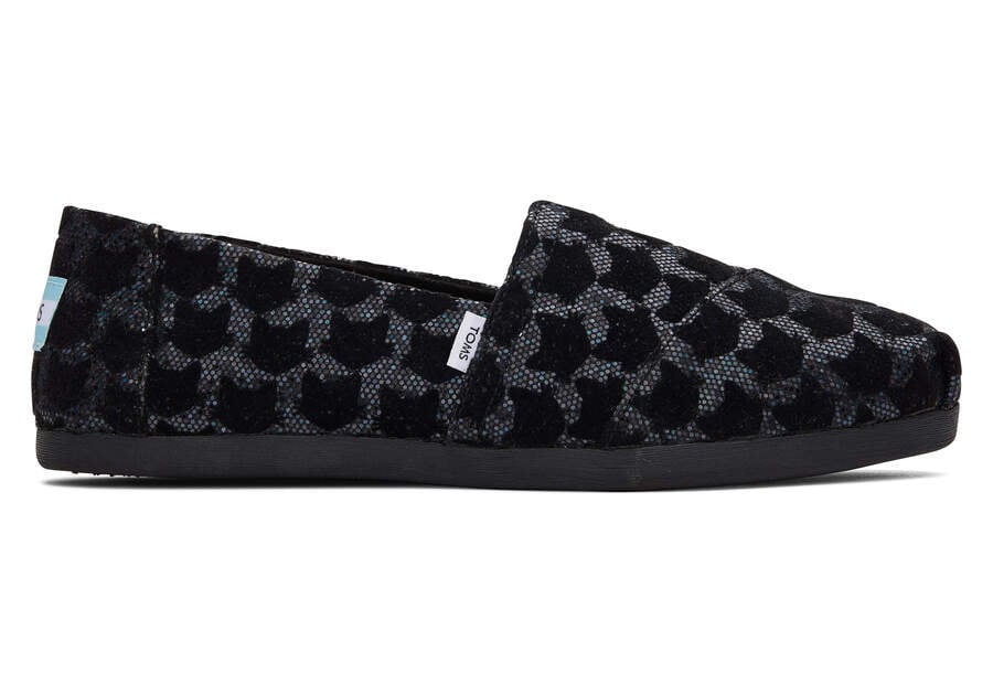 Alpargatas Toms Alpargata Glitter Cats Mujer Negras Argentina | AR453-988