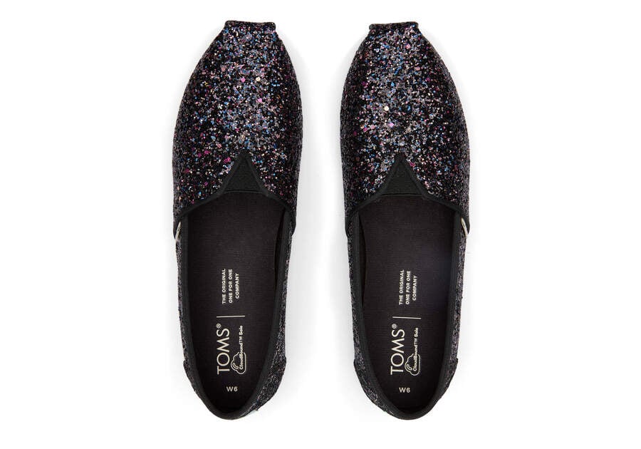 Alpargatas Toms Alpargata Glitter Mujer Negras Argentina | AR754-645