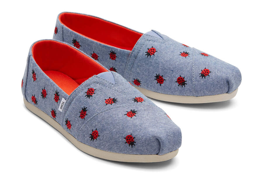 Alpargatas Toms Alpargata Ladybugs Mujer Azules Argentina | AR354-408