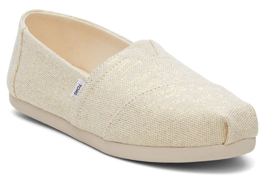 Alpargatas Toms Alpargata Metallic Linen Mujer Creme Metal Argentina | AR778-633