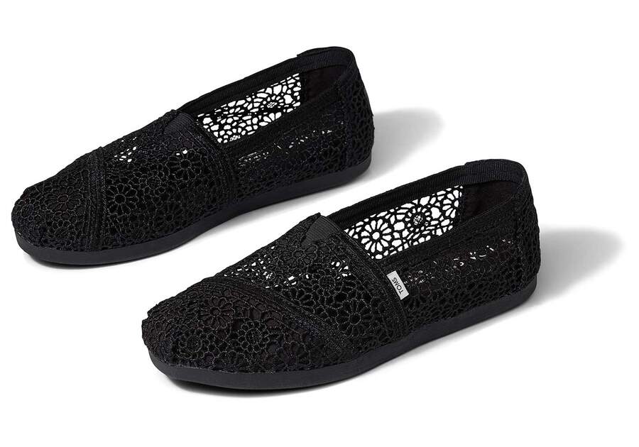 Alpargatas Toms Alpargata Moroccan Crochet Mujer Negras Argentina | AR281-613