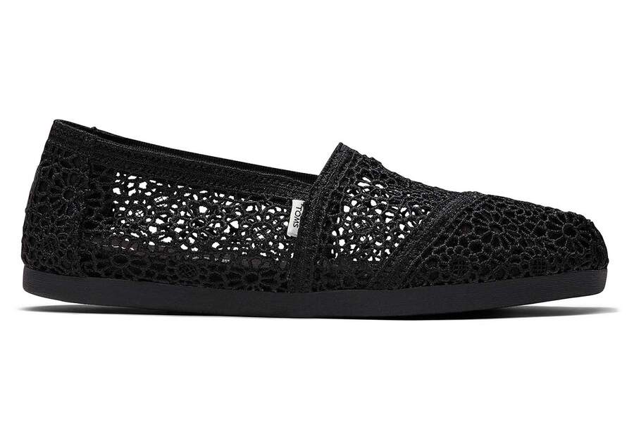 Alpargatas Toms Alpargata Moroccan Crochet Mujer Negras Argentina | AR281-613