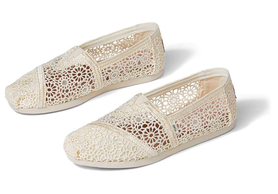 Alpargatas Toms Alpargata Moroccan Crochet Mujer Beige Argentina | AR965-623