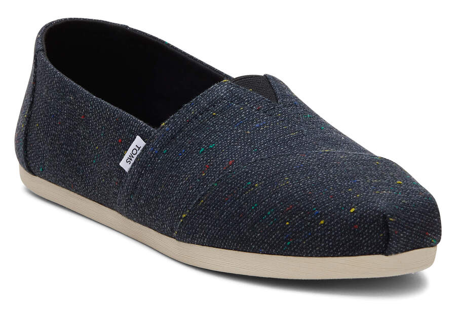 Alpargatas Toms Alpargata Speckled Recycled Algodon Mujer Negras Argentina | AR496-056