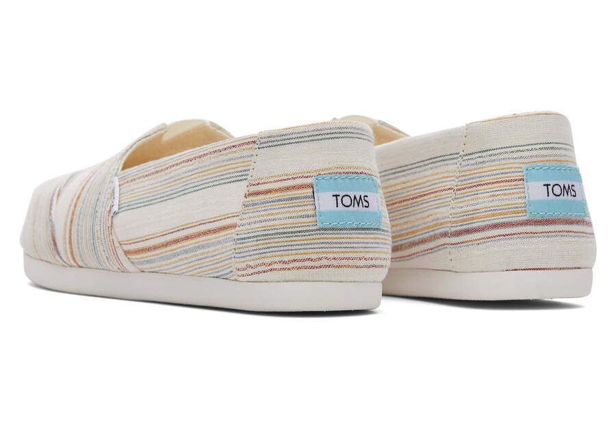 Alpargatas Toms Alpargata Stripes Recycled Algodon Mujer Creme Rayadas Argentina | AR350-860