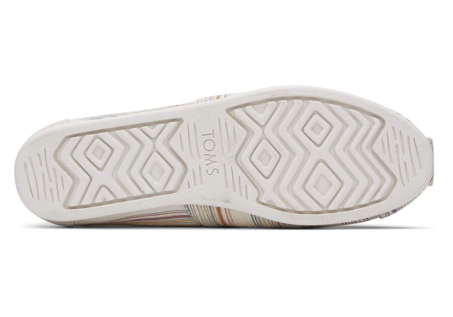 Alpargatas Toms Alpargata Stripes Recycled Algodon Mujer Creme Rayadas Argentina | AR350-860