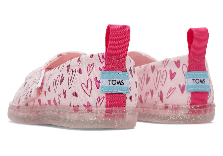 Alpargatas Toms Tiny Alpargata Foil Hearts Print Niños Rosas Argentina | AR722-583