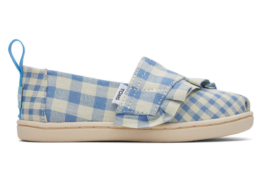 Alpargatas Toms Tiny Alpargata Gingham Ruffle Niños Azules Argentina | AR918-141