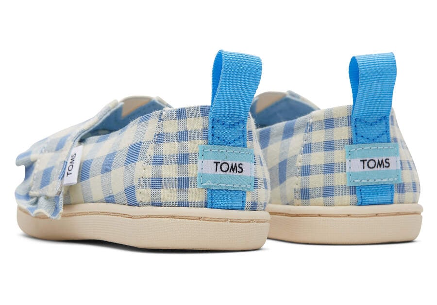 Alpargatas Toms Tiny Alpargata Gingham Ruffle Niños Azules Argentina | AR918-141