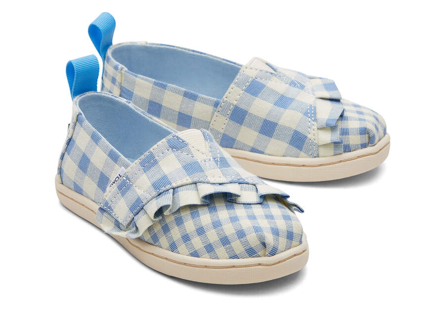 Alpargatas Toms Tiny Alpargata Gingham Ruffle Niños Azules Argentina | AR918-141