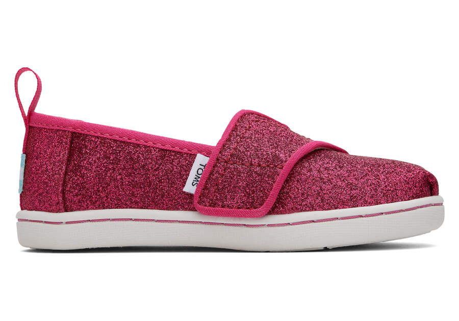 Alpargatas Toms Tiny Alpargata Glitter Niños Rosas Oscuro Argentina | AR128-187