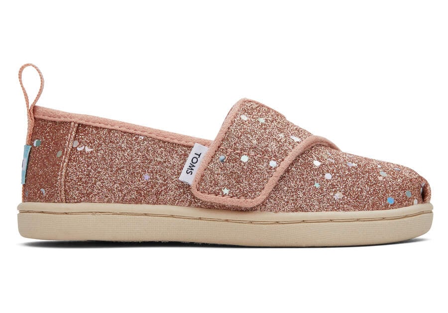 Alpargatas Toms Tiny Alpargata Glitter Niños Rosas Doradas Argentina | AR377-123