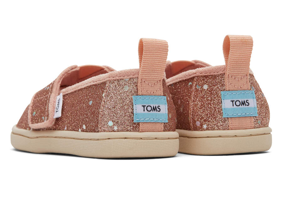 Alpargatas Toms Tiny Alpargata Glitter Niños Rosas Doradas Argentina | AR377-123