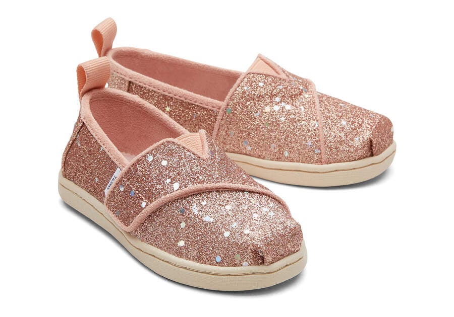 Alpargatas Toms Tiny Alpargata Glitter Niños Rosas Doradas Argentina | AR377-123