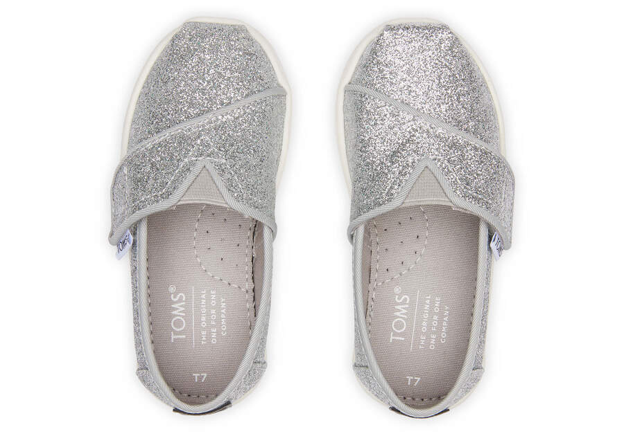 Alpargatas Toms Tiny Alpargata Glitter Niños Plateadas Argentina | AR584-603