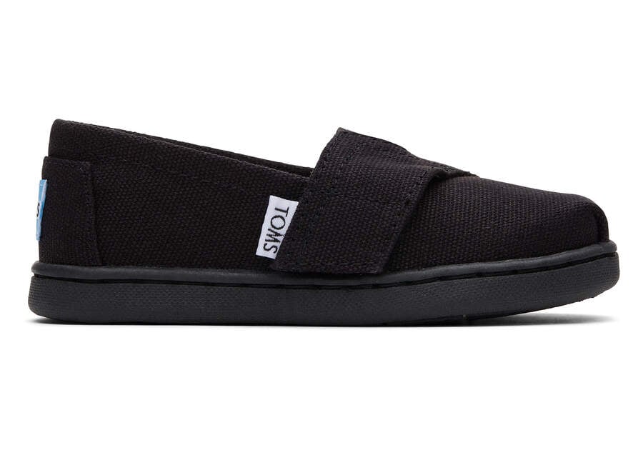 Alpargatas Toms Tiny Alpargata Lona Niños Negras Argentina | AR010-458