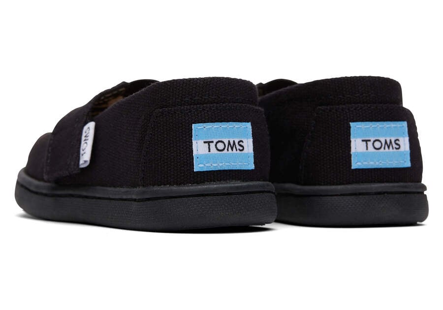 Alpargatas Toms Tiny Alpargata Lona Niños Negras Argentina | AR010-458