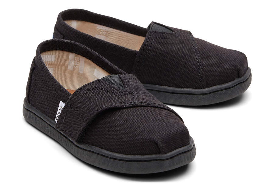 Alpargatas Toms Tiny Alpargata Lona Niños Negras Argentina | AR010-458