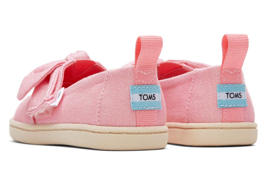 Alpargatas Toms Tiny Alpargata Twill Glimmer Bow Niños Rosas Argentina | AR602-259