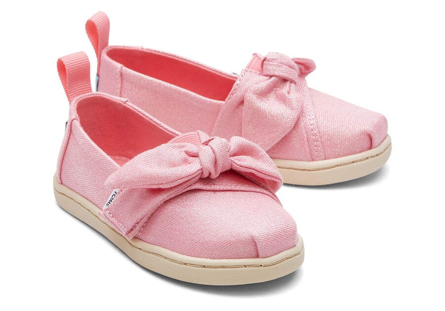 Alpargatas Toms Tiny Alpargata Twill Glimmer Bow Niños Rosas Argentina | AR602-259