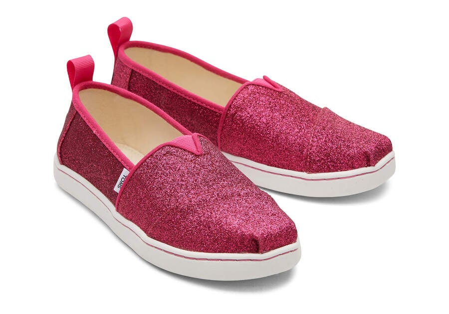 Alpargatas Toms Youth Alpargata Glitter Niños Rosas Oscuro Argentina | AR314-587