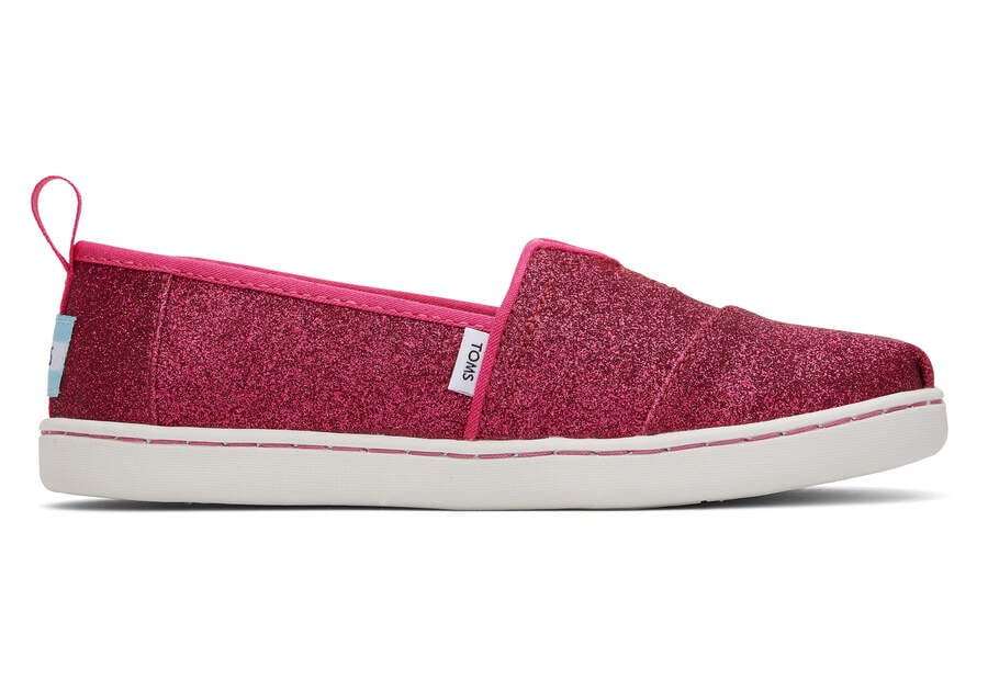 Alpargatas Toms Youth Alpargata Glitter Niños Rosas Oscuro Argentina | AR314-587