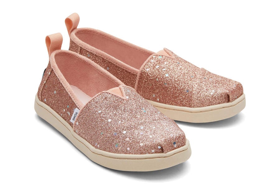 Alpargatas Toms Youth Alpargata Glitter Niños Rosas Doradas Argentina | AR352-414