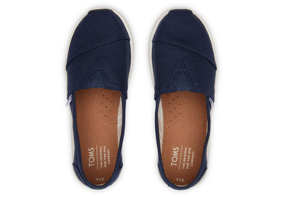 Alpargatas Toms Youth Alpargata Lona Niños Azul Marino Argentina | AR294-028