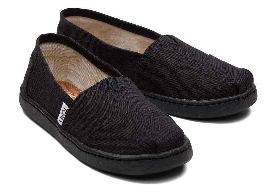 Alpargatas Toms Youth Alpargata Lona Niños Negras Argentina | AR486-961