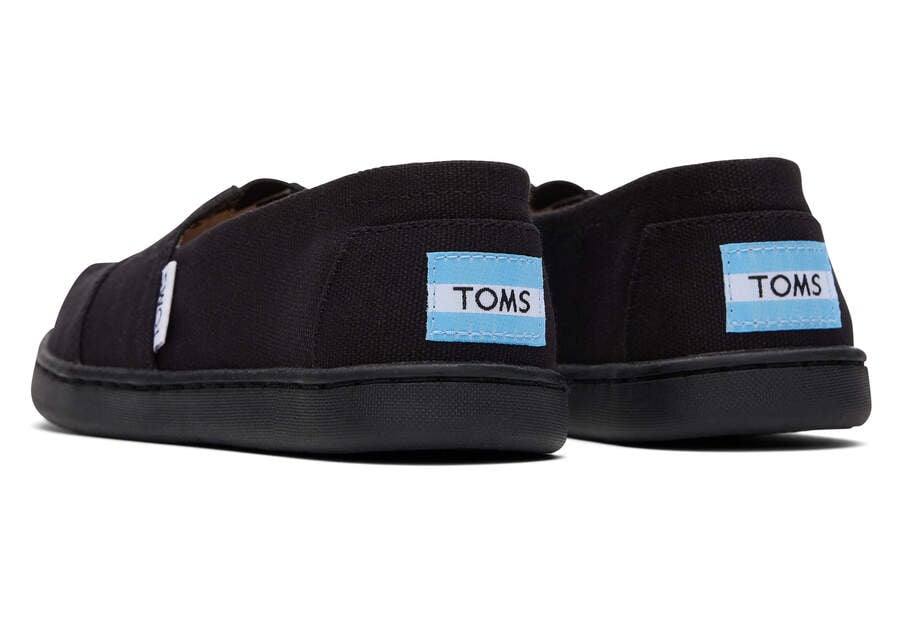 Alpargatas Toms Youth Alpargata Lona Niños Negras Argentina | AR486-961