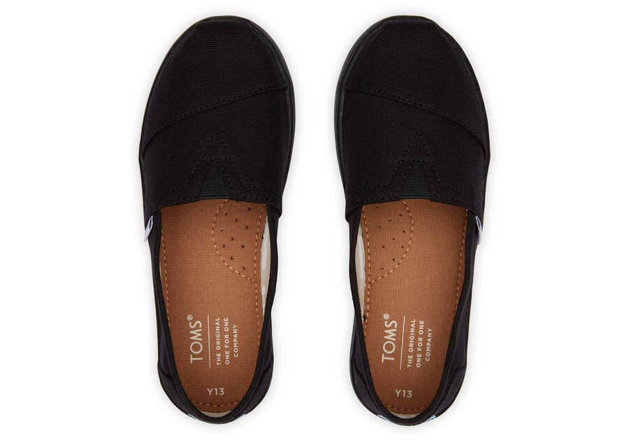 Alpargatas Toms Youth Alpargata Lona Niños Negras Argentina | AR486-961