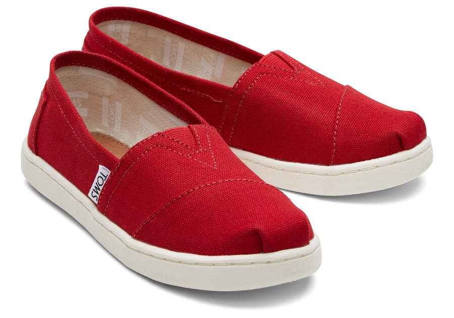 Alpargatas Toms Youth Alpargata Lona Niños Rojas Argentina | AR891-165