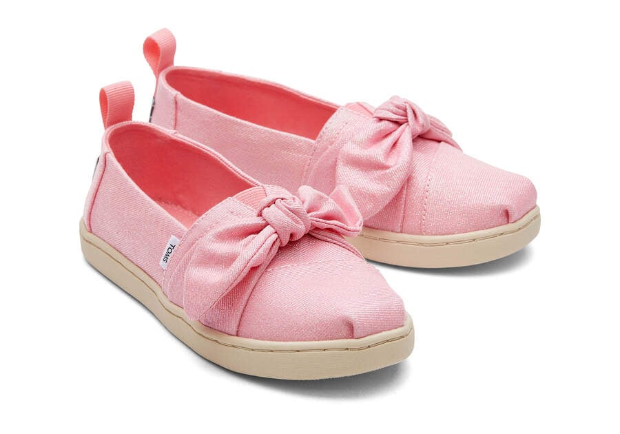 Alpargatas Toms Youth Alpargata Twill Glimmer Bow Niños Rosas Argentina | AR387-109