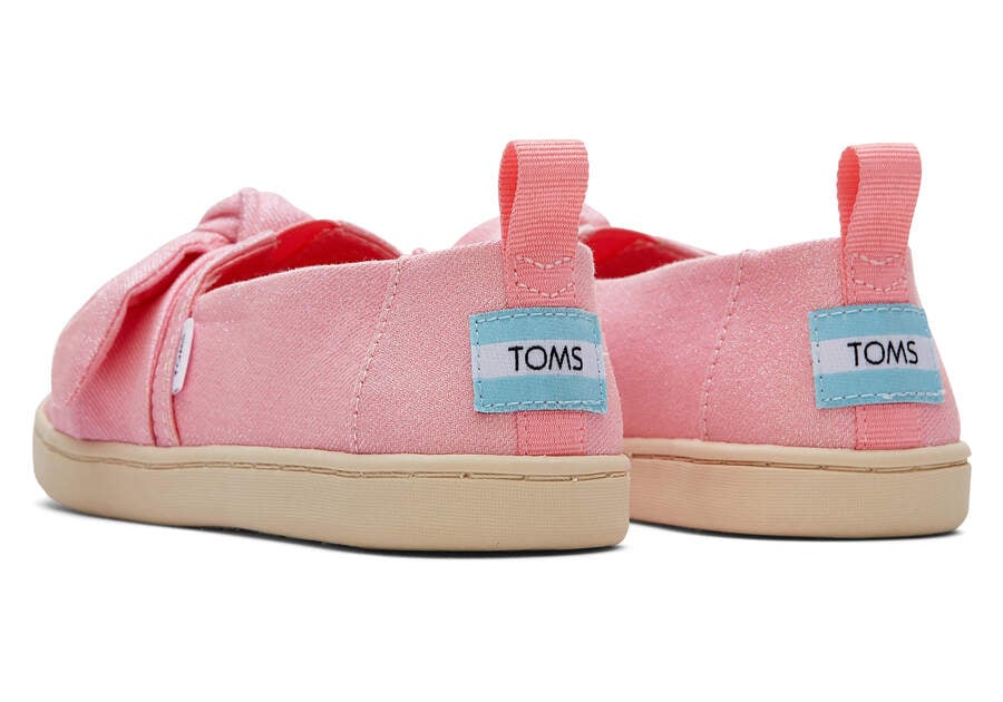 Alpargatas Toms Youth Alpargata Twill Glimmer Bow Niños Rosas Argentina | AR387-109