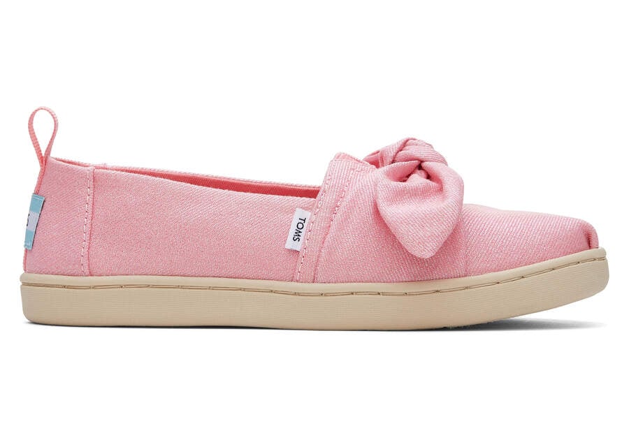 Alpargatas Toms Youth Alpargata Twill Glimmer Bow Niños Rosas Argentina | AR387-109