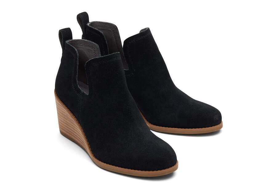 Botines Toms Kallie Wedge Bootie Anchos Ancho Mujer Negras Argentina | AR088-172