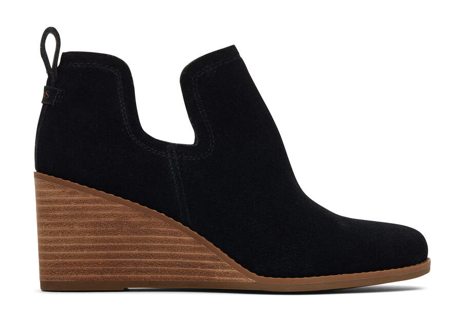 Botines Toms Kallie Wedge Bootie Anchos Ancho Mujer Negras Argentina | AR088-172