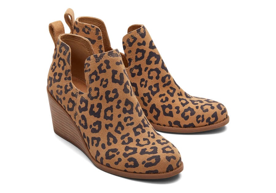 Botines Toms Kallie Wedge Bootie Mujer Leopardo Argentina | AR556-398