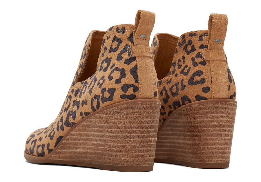 Botines Toms Kallie Wedge Bootie Mujer Leopardo Argentina | AR556-398