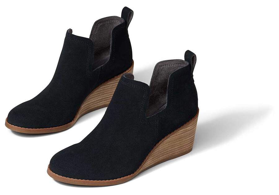 Botines Toms Kallie Wedge Bootie Mujer Negras Argentina | AR072-798