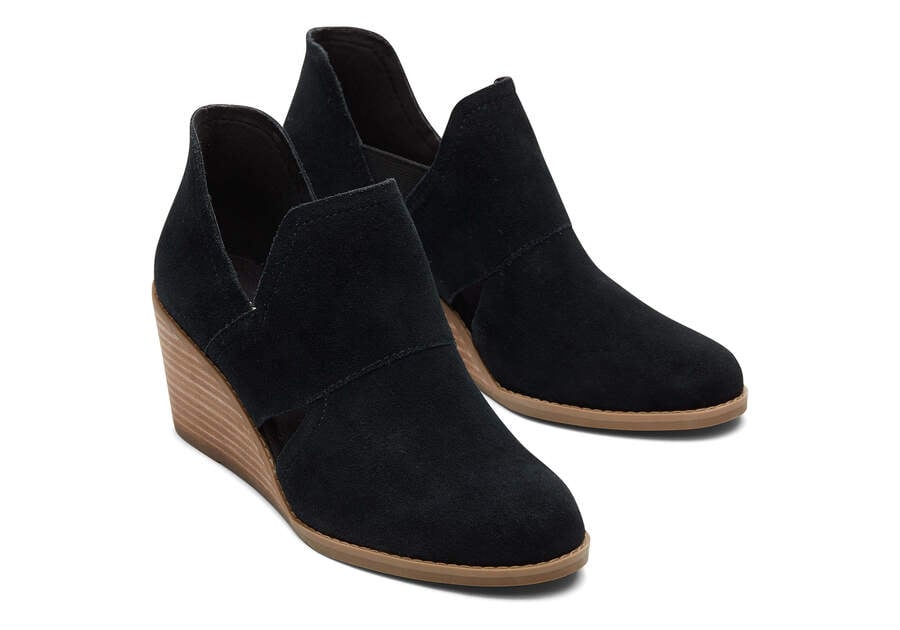 Botines Toms Kallie Wedge Cutout Mujer Negras Argentina | AR740-544