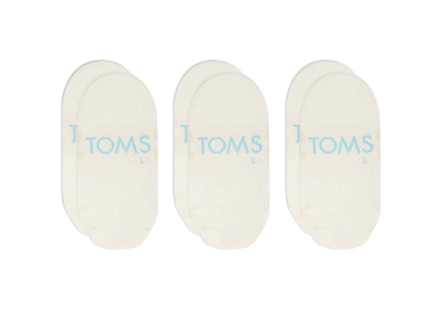 Calcetines Toms Ultimate No Show Socks Off-White 3 Pack Hombre Beige Argentina | AR903-171