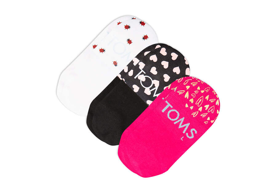 Calcetines Toms Ultimate No Show Socks Valentines 3 Pack Mujer Rosas Multicolor Argentina | AR140-284