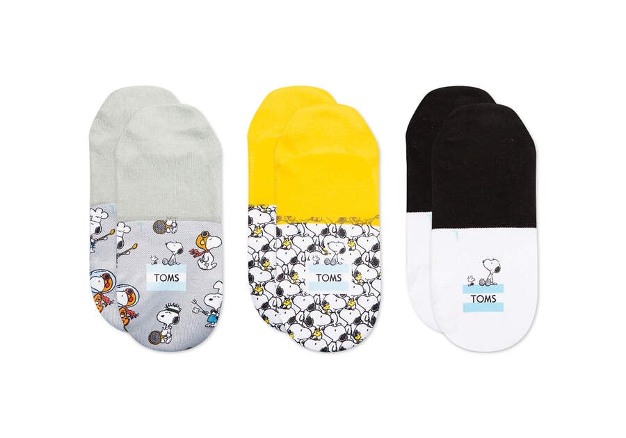 Calcetines Toms X Peanuts® Ultimate No Show 3 Pack Hombre Multicolor Argentina | AR217-138