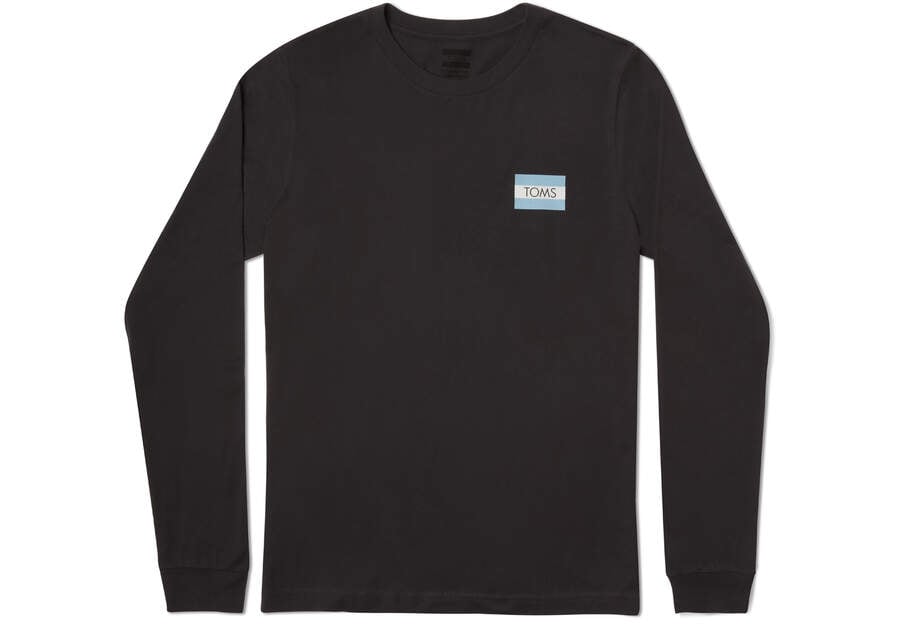 Camiseta Toms Logo Long Sleeve Tee Mujer Negras Argentina | AR776-538