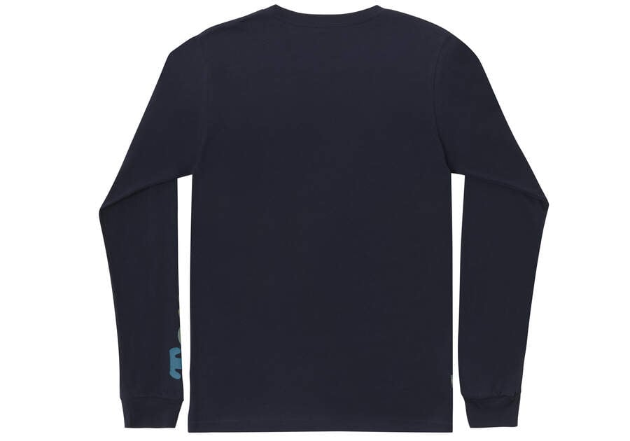 Camiseta Toms TOMORROW Logo Long Sleeve Mujer Azul Marino Argentina | AR478-524