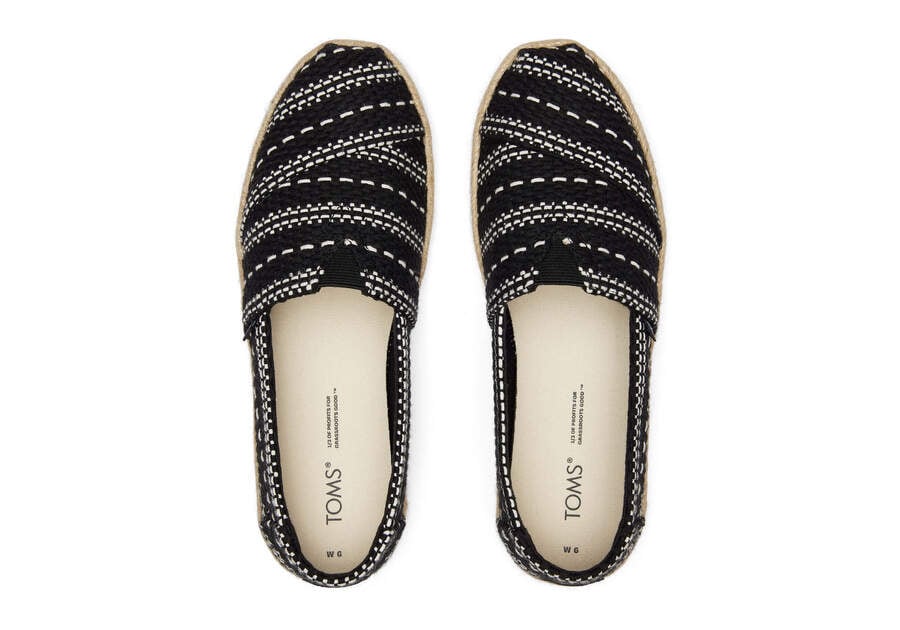 Espadrilles Toms Alpargata Fornido Global Woven Rope Alpargata Mujer Negras Argentina | AR536-823